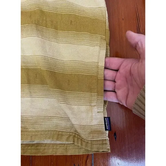 Patagonia Organic Cotton Hooded Henley Pullover Mens Large Mustard